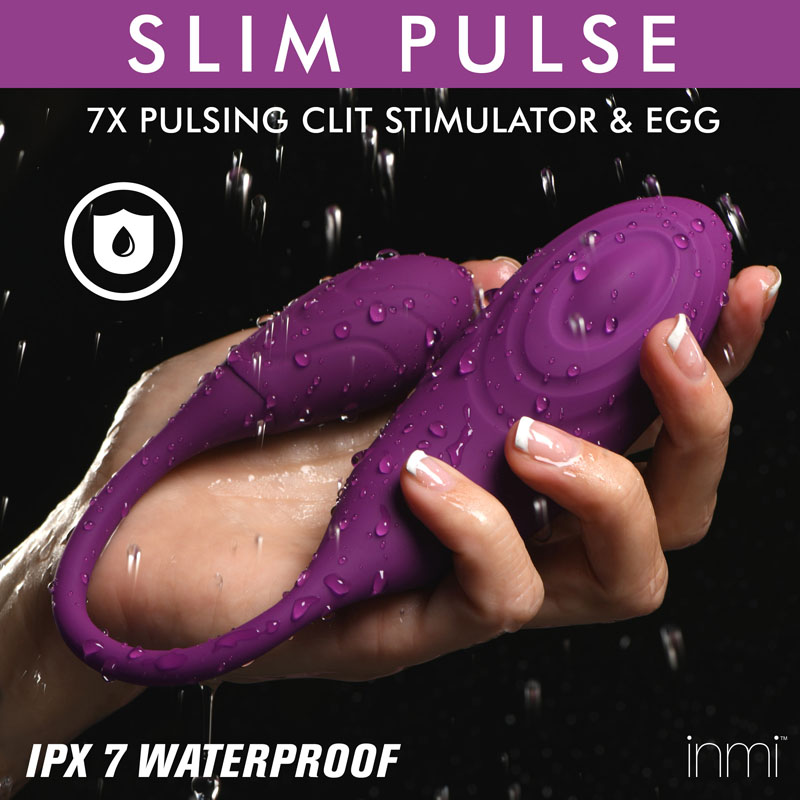 Slim Pulse 7X Pulsating Silicone Clit Stimulator and Vibrating Egg - Image 3
