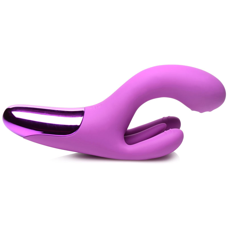 10X Triple Rabbit Silicone Vibrator - Purple - Image 6