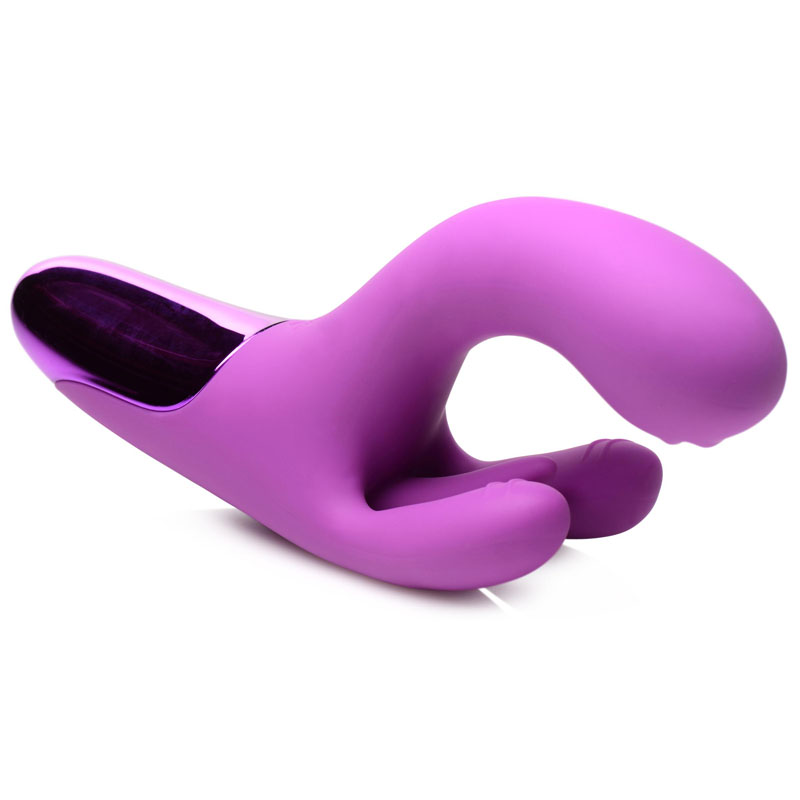 10X Triple Rabbit Silicone Vibrator - Purple - Image 7