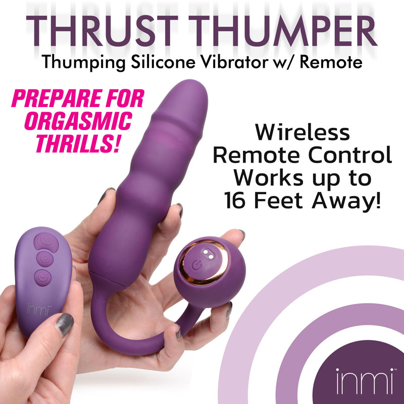 Thrust Thumper Thrusting Silicone Vibrator with Remote - Image 3