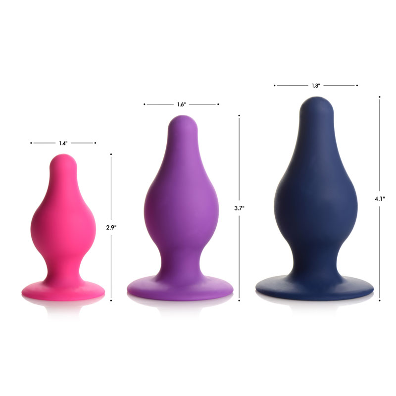 Squeezable Tapered Medium Anal Plug - Purple - Image 5