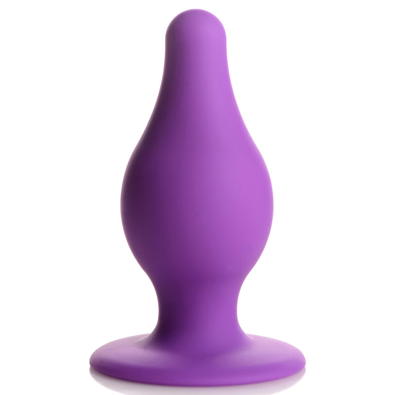 Squeezable Tapered Medium Anal Plug - Purple - Image 3