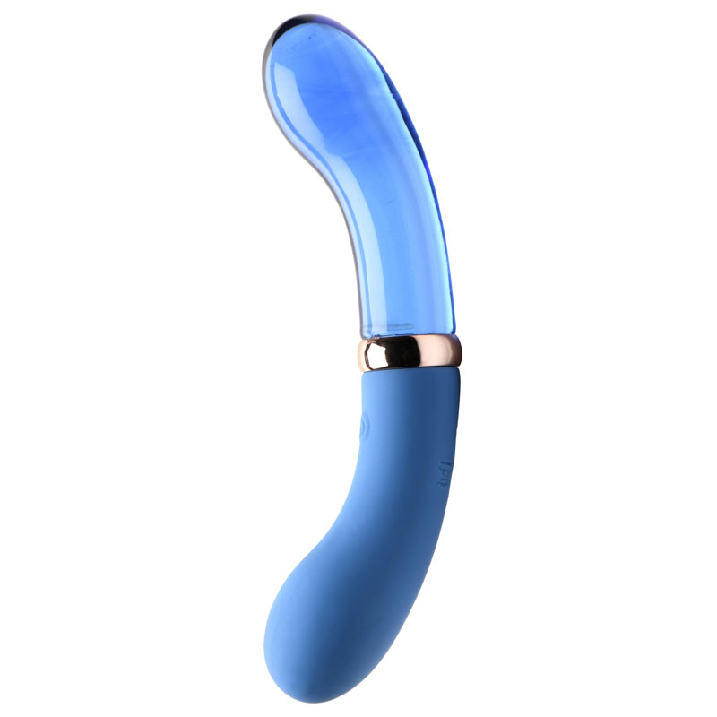 10X Bleu Dual Ended G-Spot Silicone and Glass Vibrator - Image 4