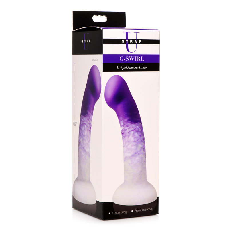 G-Swirl G-Spot Silicone Dildo - Purple - Image 8