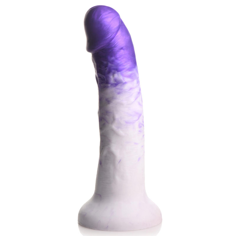 Swirl Realistic Silicone Dildo - Purple - Image 3