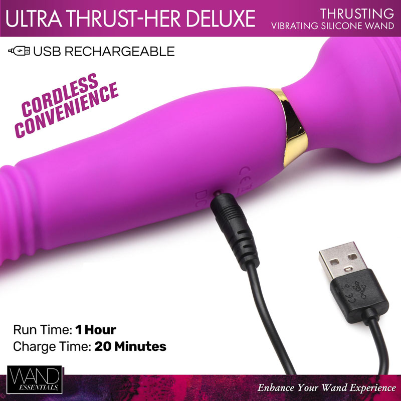 Ultra Thrust-Her Deluxe Thrusting and Vibrating Silicone Wand - Image 4