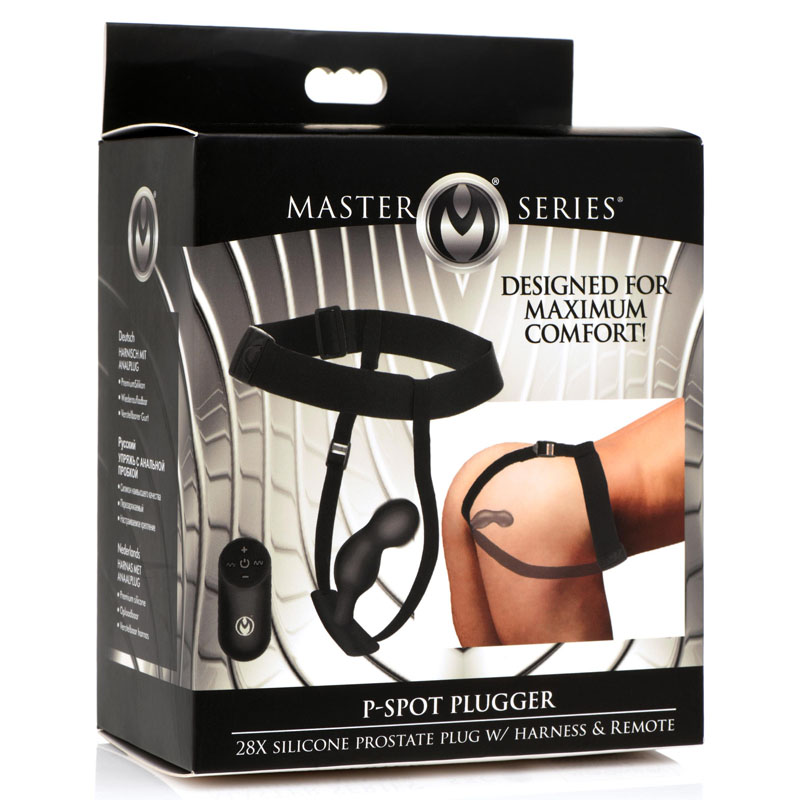 P-Spot Plugger 28X Silicone Prostate Plug with Comfort Harness and Remote Control - Image 9