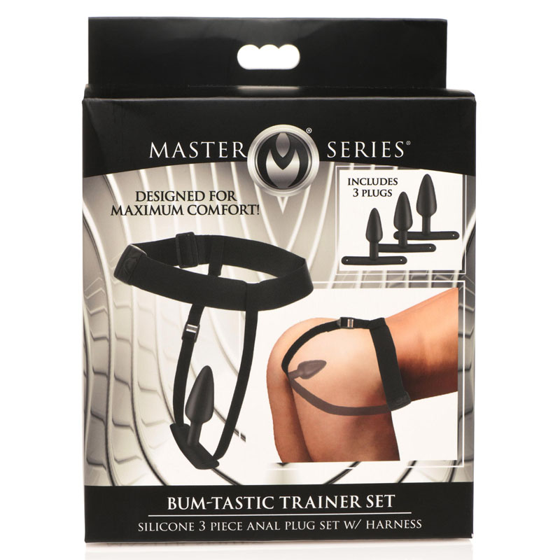 Bum-Tastic Trainer Set Silicone 3 Piece Anal Plug Set with Harness - Image 9