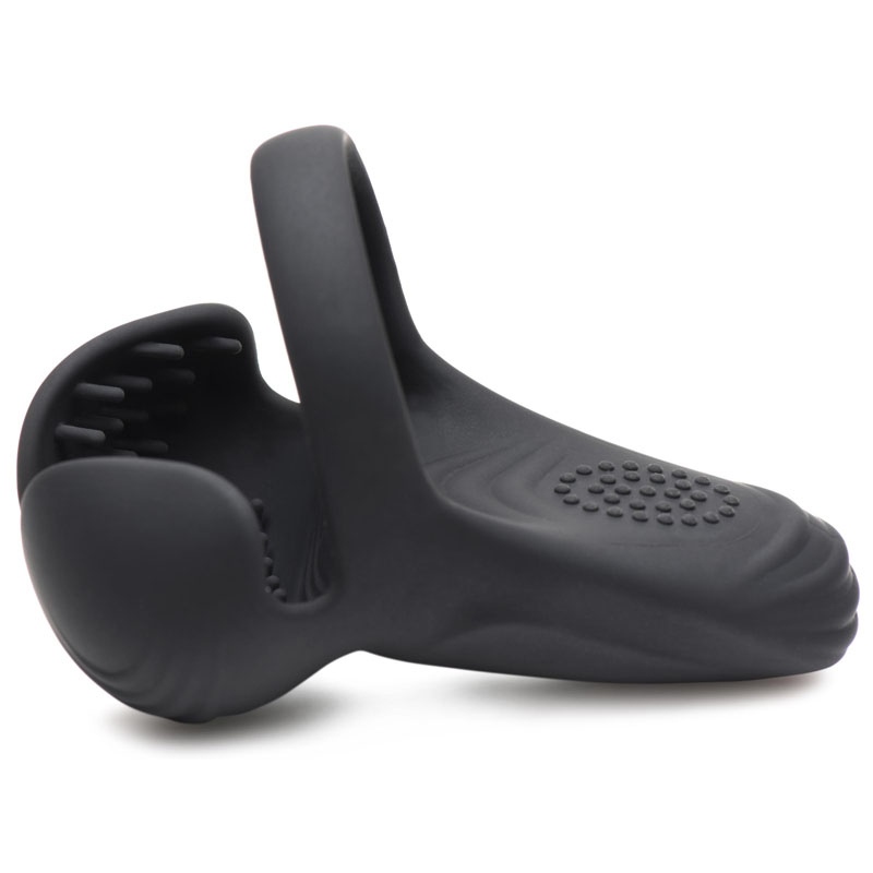 10X Vibrating Silicone Cock Ring with Taint Stim and Remote - Image 5