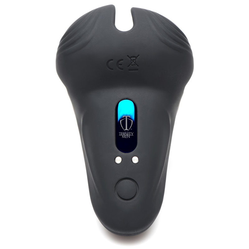 10X Vibrating Silicone Cock Ring with Taint Stim and Remote - Image 7