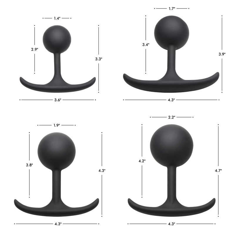 Premium Silicone Round Weighted Anal Plug - Medium - Image 4