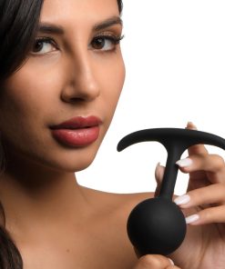 Premium Silicone Round Weighted Anal Plug - Large