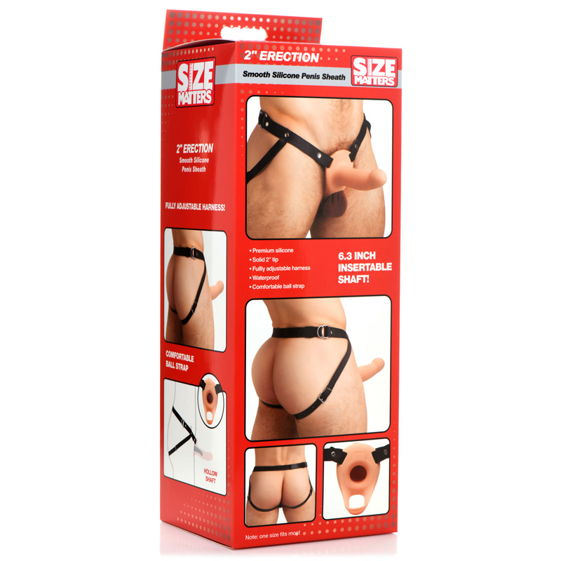 2 Inch Erection Smooth Silicone Penis Sheath - Light - Image 6