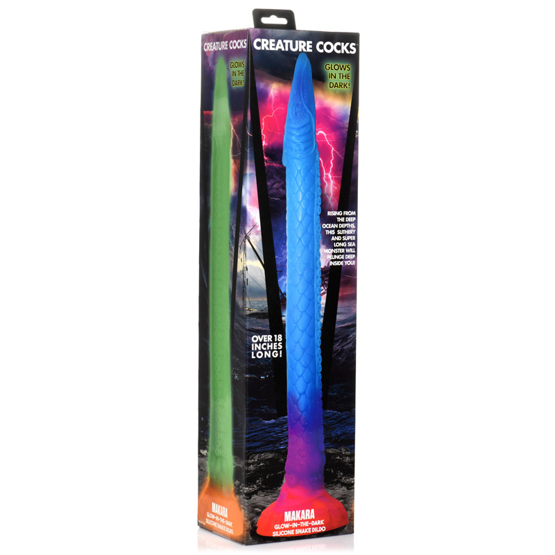 Makara Glow-in-the-Dark Silicone Snake Dildo - Image 6