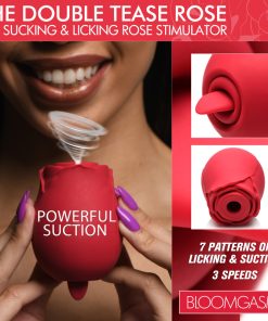 The Double Tease Rose 10X Sucking and Licking Silicone Stimulator