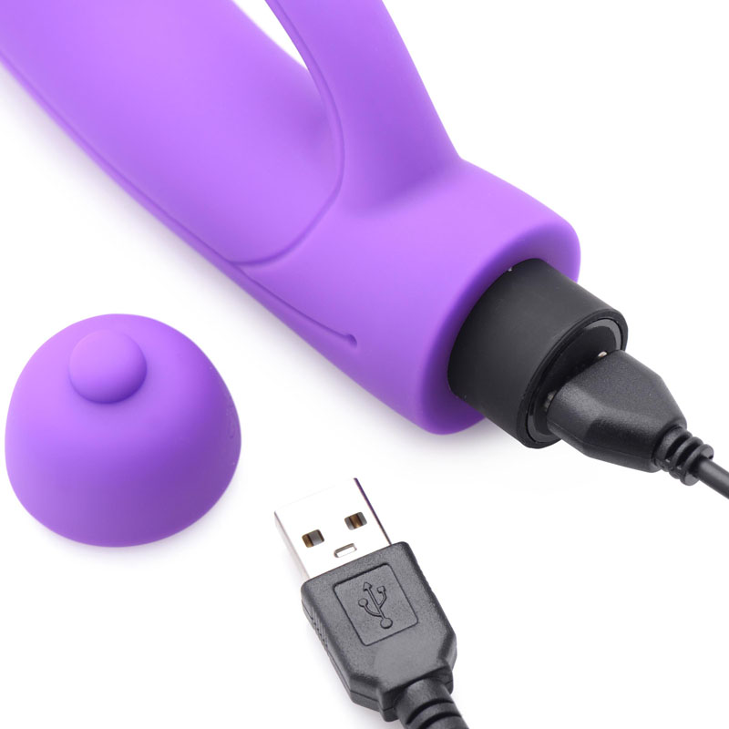 7X Lil Smoothie Mini Silicone Rabbit Vibe - Violet - Image 4