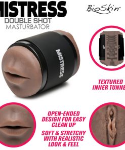 Double Shot Mouth and Pussy Stroker - Dark