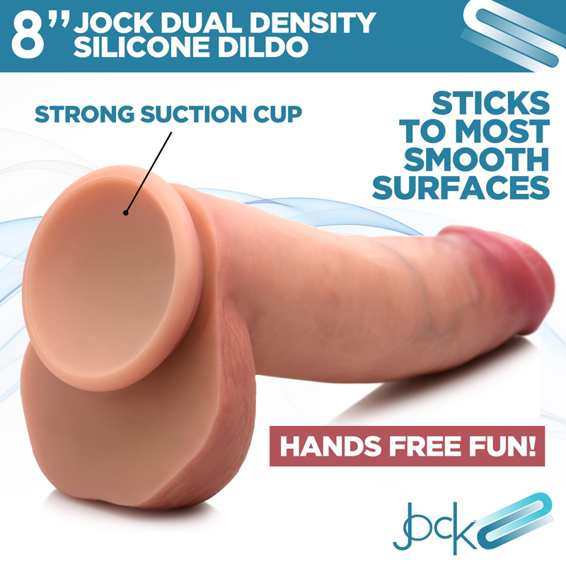 Ultra Realistic Dual Density Silicone Dildo with Balls - 8 Inch - Image 4