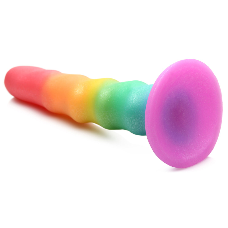 Zigzag Rainbow Silicone Dildo - Image 7