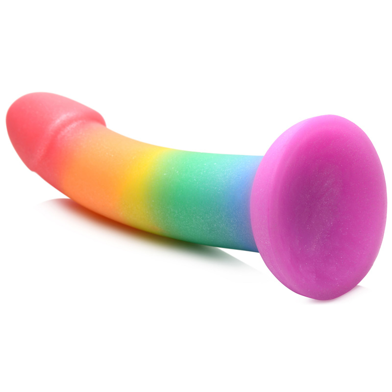 Phallic Rainbow Silicone Dildo - Image 7