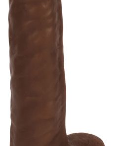 8 Inch Slim Dildo with Balls - Dark