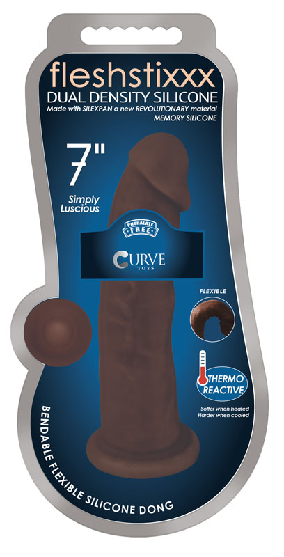 Silexpan Dark Hypoallergenic Silicone Dildo - 7 Inch - Image 3