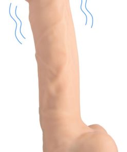 8 Inch Silexpan Hypoallergenic Silicone Vibrating Dildo - Light