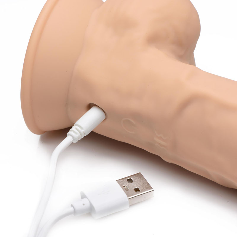 8 Inch Silexpan Hypoallergenic Silicone Vibrating Dildo - Medium - Image 5