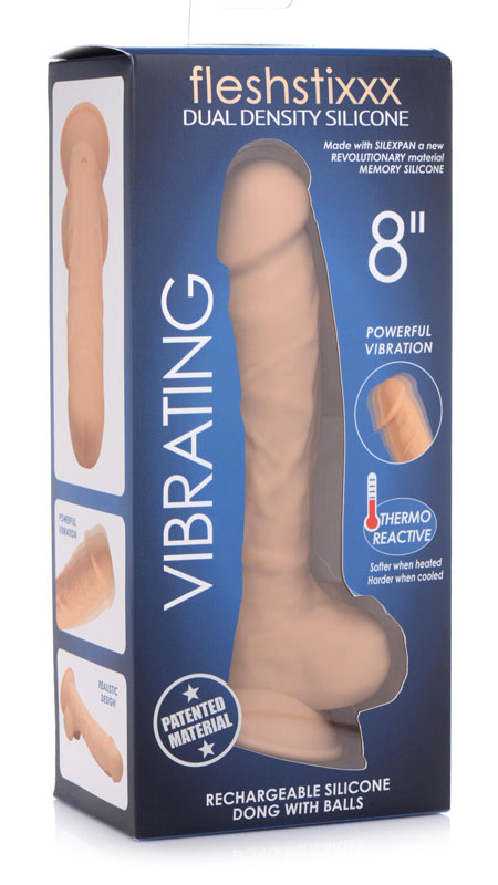 8 Inch Silexpan Hypoallergenic Silicone Vibrating Dildo - Medium - Image 6