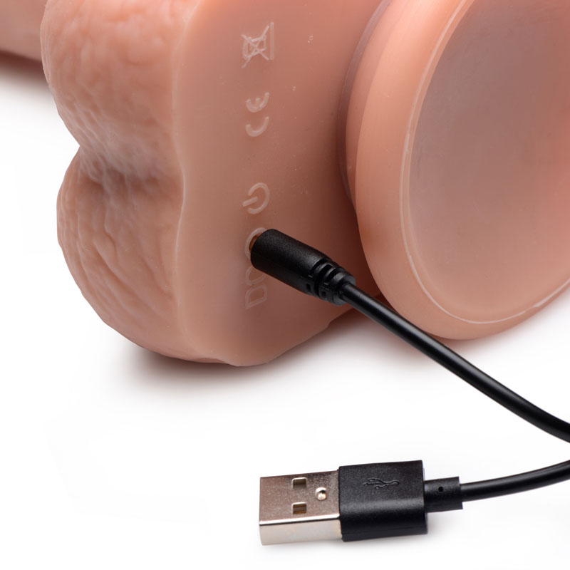 Vibrating & Thrusting Remote Control Silicone Dildo - 9 Inch - Image 5