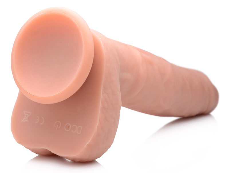 Vibrating & Thrusting Remote Control Silicone Dildo - 10 Inch - Image 4