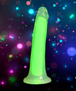 7 Inch Glow-in-the-Dark Silicone Dildo - Green
