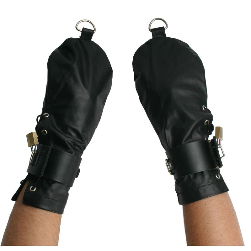 Strict Leather Bondage Mittens - Image 4