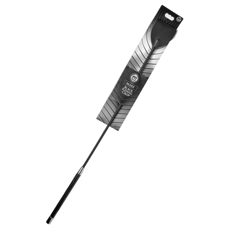 Mare Black Leather Riding Crop - Image 3