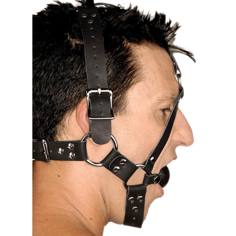 Leather Ball Gag Harness - Image 3