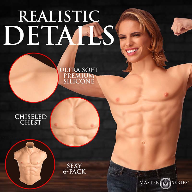 Ripped Silicone Male Chest - Small - Image 3