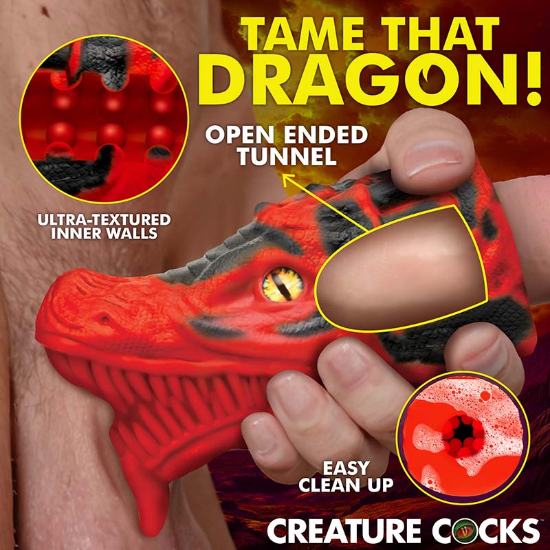 Dragon Tamer Silicone Stroker - Red - Image 2