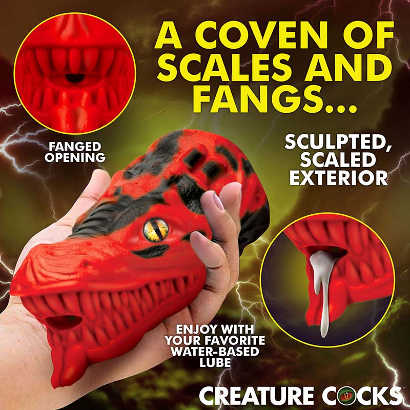 Dragon Tamer Silicone Stroker - Red - Image 3
