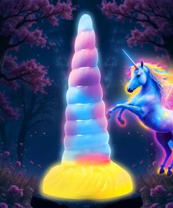 Unicorn Glow-in-the-Dark Vibrating Silicone Dildo