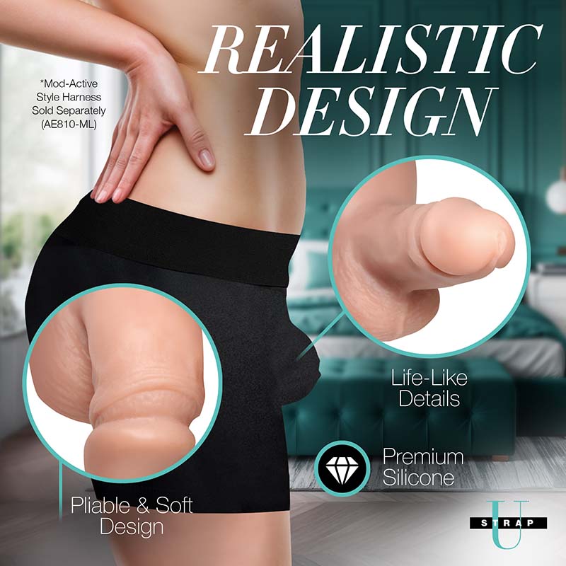 3.6" Silicone Packer Dildo - Light - Image 4