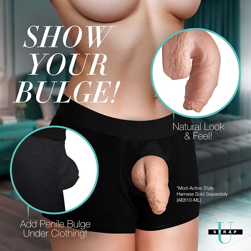 5.1" Uncut Silicone Packer Dildo - Light - Image 2