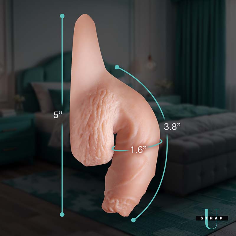 5.1" Uncut Silicone Packer Dildo - Light - Image 4