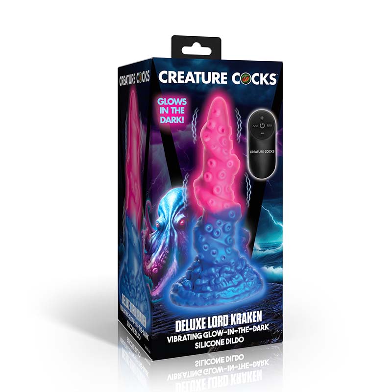 Deluxe Lord Kraken Vibrating Glow-in-the-Dark Silicone Dildo - Image 5