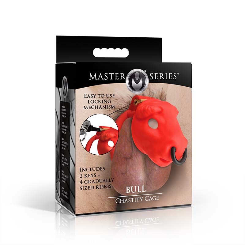Bull Chastity Cage - Red - Image 6