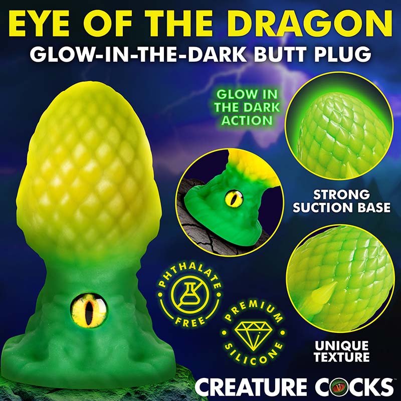 Eye of the Dragon Silicone Butt Plug - Green - Image 2