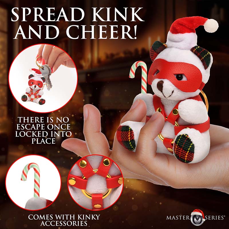 Holiday Bondage Bear Keychain - White - Image 3