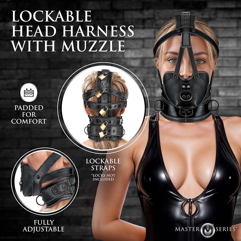 Lockable Head Harness with Muzzle - Image 2