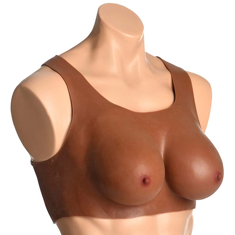 Perky Pair D-Cup Silicone Breasts - Dark - Image 5