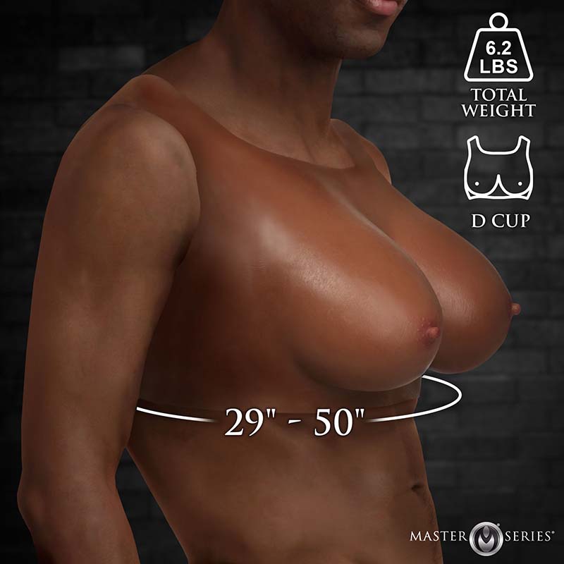 Perky Pair D-Cup Silicone Breasts - Dark - Image 4