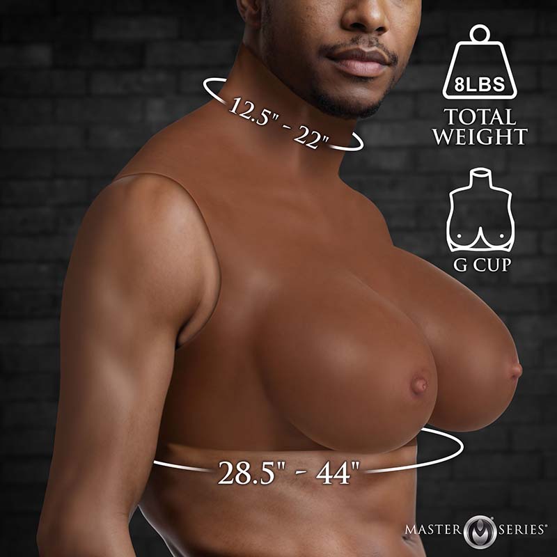 Perky Pair G-Cup Silicone Breasts - Dark - Image 4